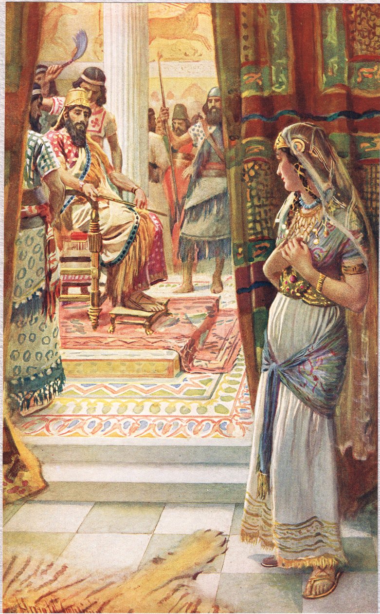 エステル、「聖書の女性たち」からのイラスト、1927年宗教宗教協会発行